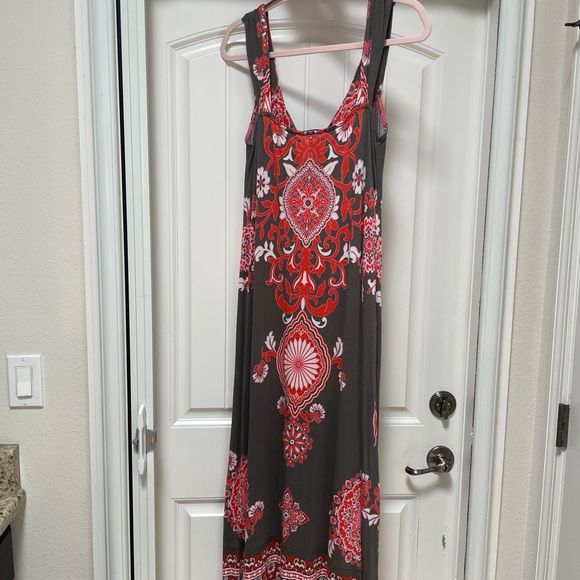 INC International Concepts Tank Maxi Dress. Pleated Crossover front. Size Large. - Picture 2 of 7